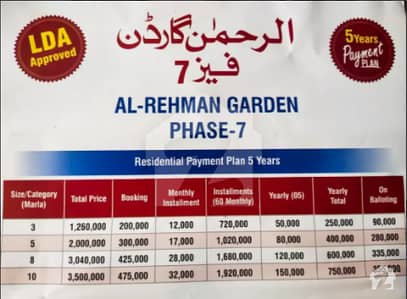 Residential Plot File Of 10 Marla For Sale In Al Rehman Garden Phase 7