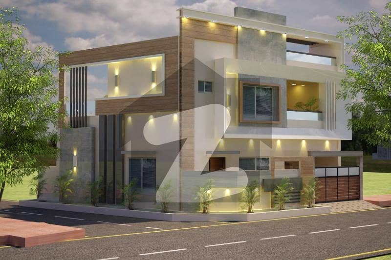 Modern Elevated Corner 5 Marla Gray Structure Double Storey House For Sale