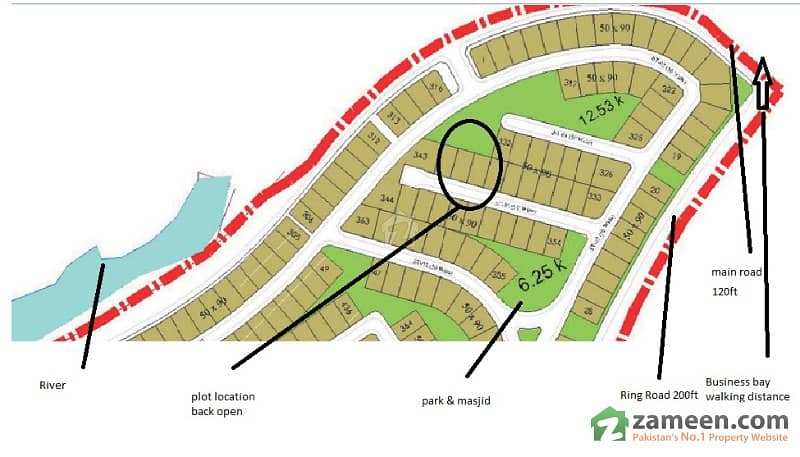 1 Kanal Out Class Location Plot Available For Sale In Sector A Bahria Town At Excellent Location