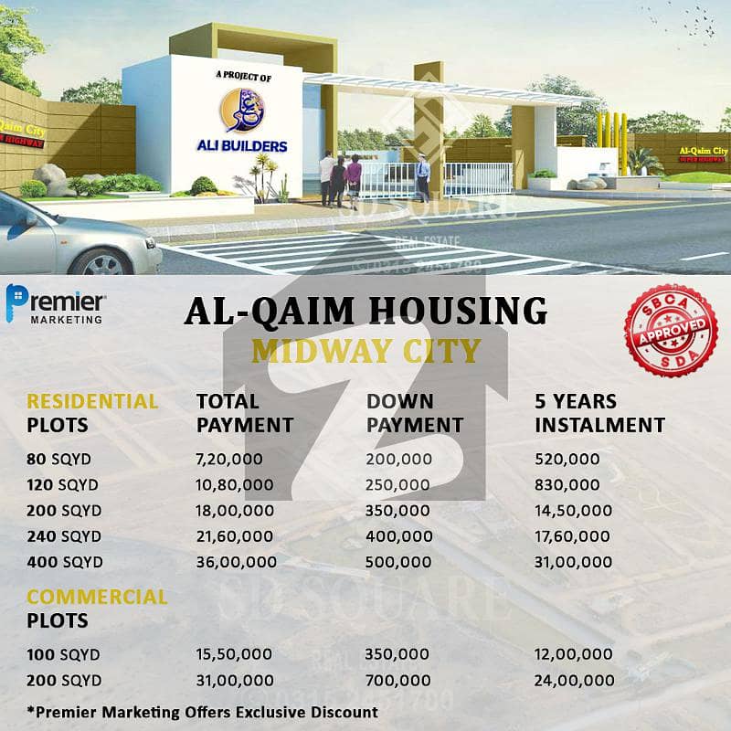 Al Qaim Housing Residential Plot 120 Sq Yds Al Qaim Midway City
