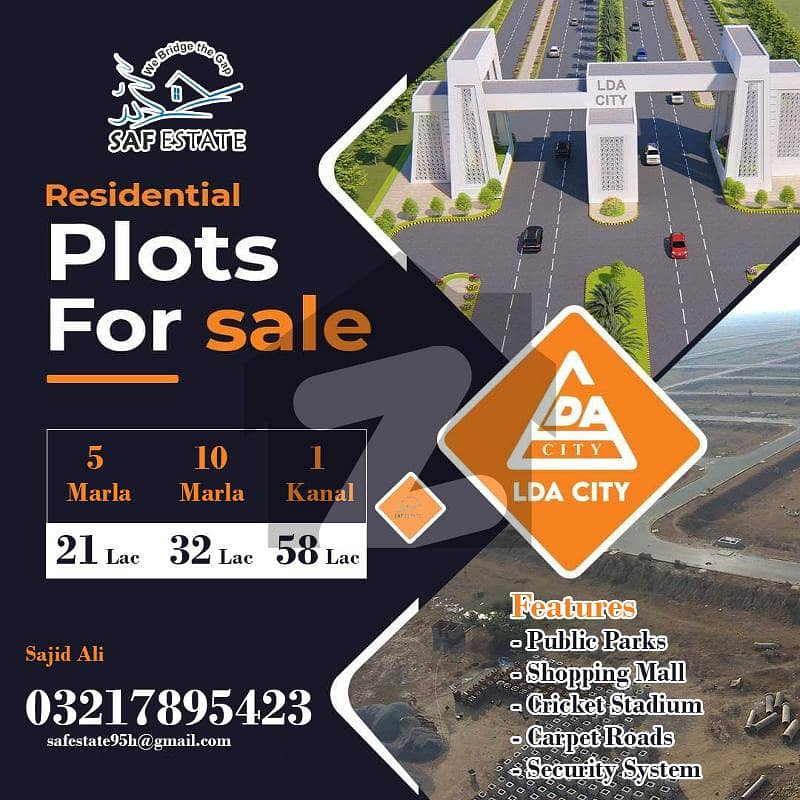 1 Kanal Residential Plot File for Sale in Phase-1 LDA City Lahore