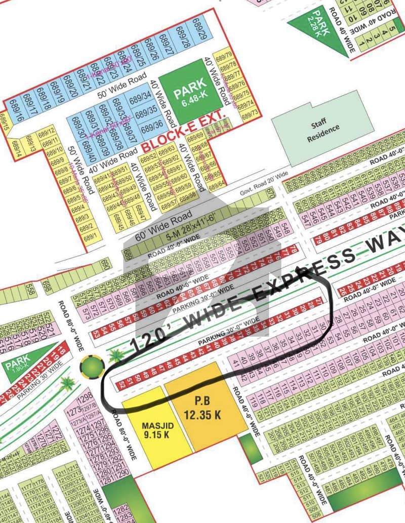 120FT main boulevard open form commercial plots available at easy ...
