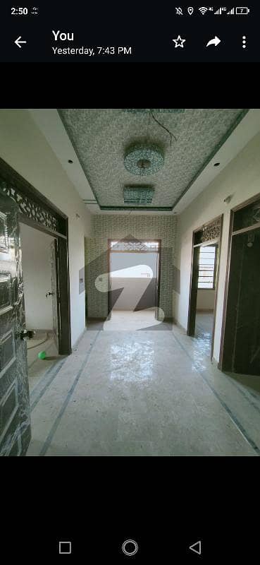 ALLAH wala 
2 bed drawing lounge with 2 attech bath. 
Covered area 850
Ground plus 4 commercial lease project with approve map with all NOCs . 
Each floor 2 flats 
All utilities available