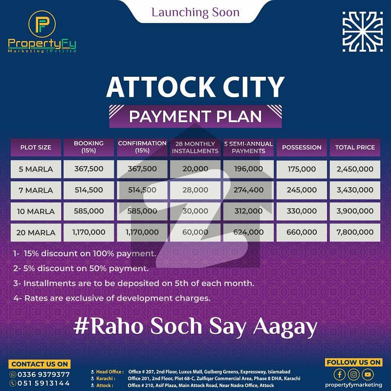 Plot Available On Installment On Main Attock Road Infront On Mansir Camp