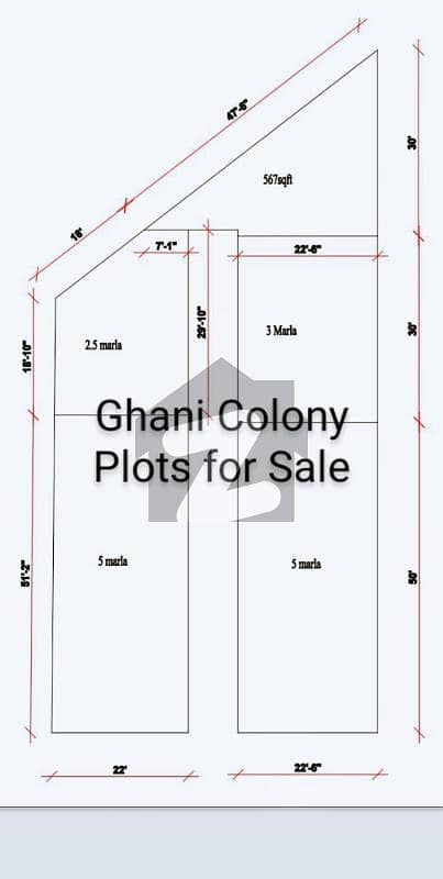 2.5 Marla Plot In Ghani Colony Next To 50 Foot Road In Gated Community
