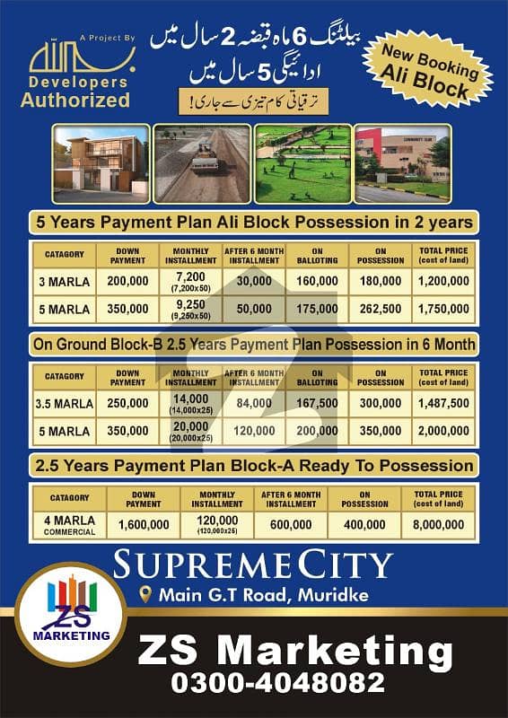 4 Marla Commercial Plot Available For Sale In Block A Ready To Possession 2.5 Years Payment Plan