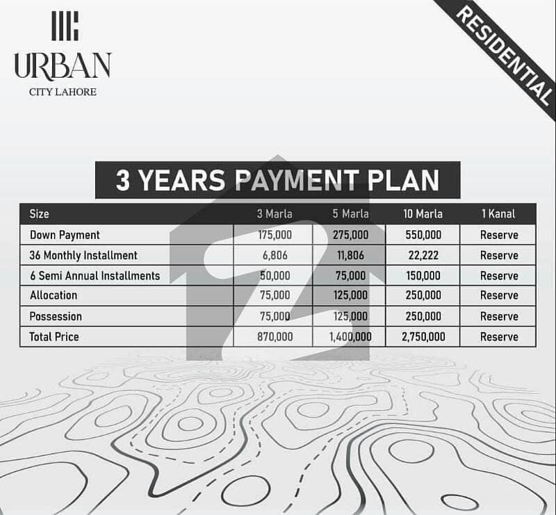 Urban City Lahore 3 years payment plan residential Urban City Lahore 3 years payment plan residential