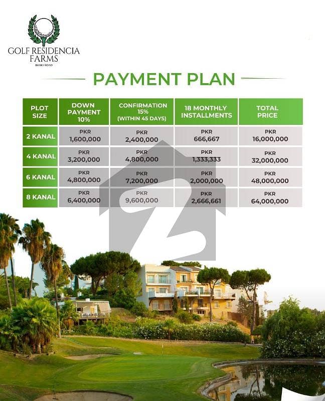 GOLF RESIDENCIA FARMS HOUSE AVAILABLE FOR SALE ON MAIN BARKI ROAD NEAR