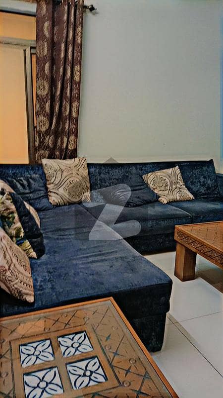 full furnished two bedroom with attached bath Tv lounge kitchen flat available for rent E-11 2