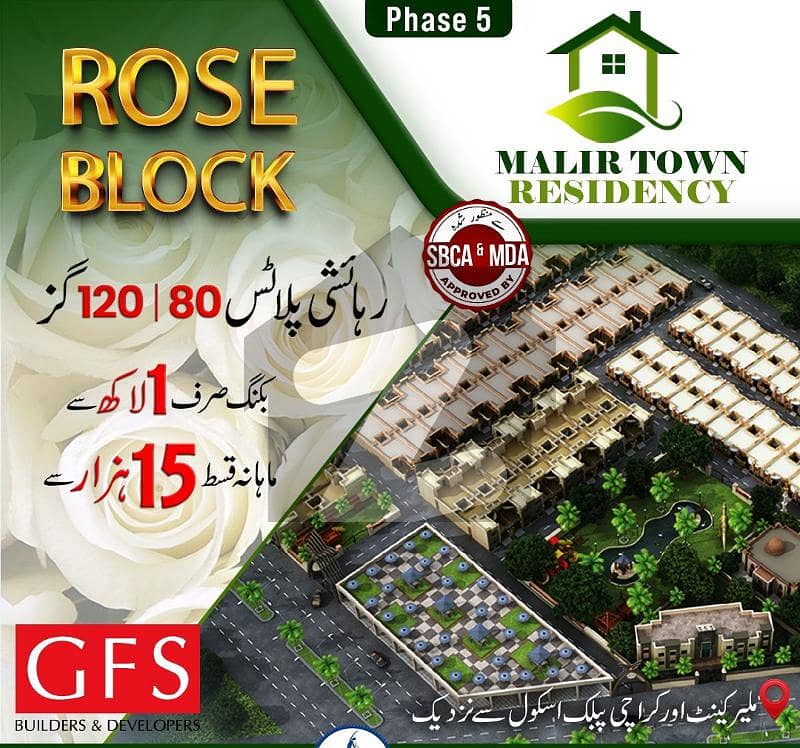 120 Sq Yard Plot File Malir Town Residency Phase 5 Rose Block