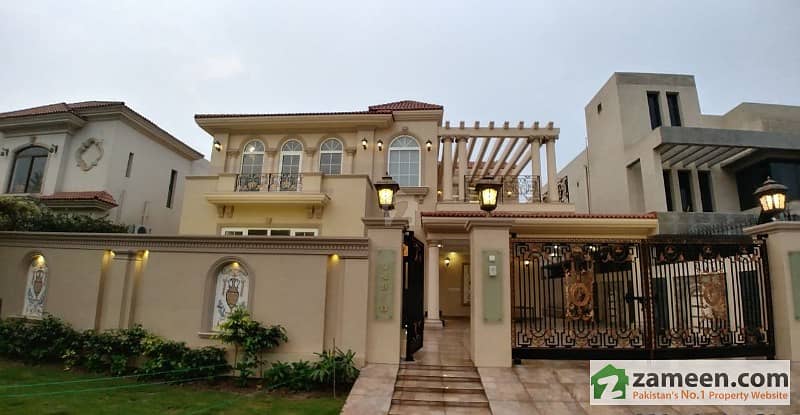 22 Marla Spanish Brand New Facing Park Full Basement With Media Room  Bungalow In DHA Phase 5 Near To Jalal Sons