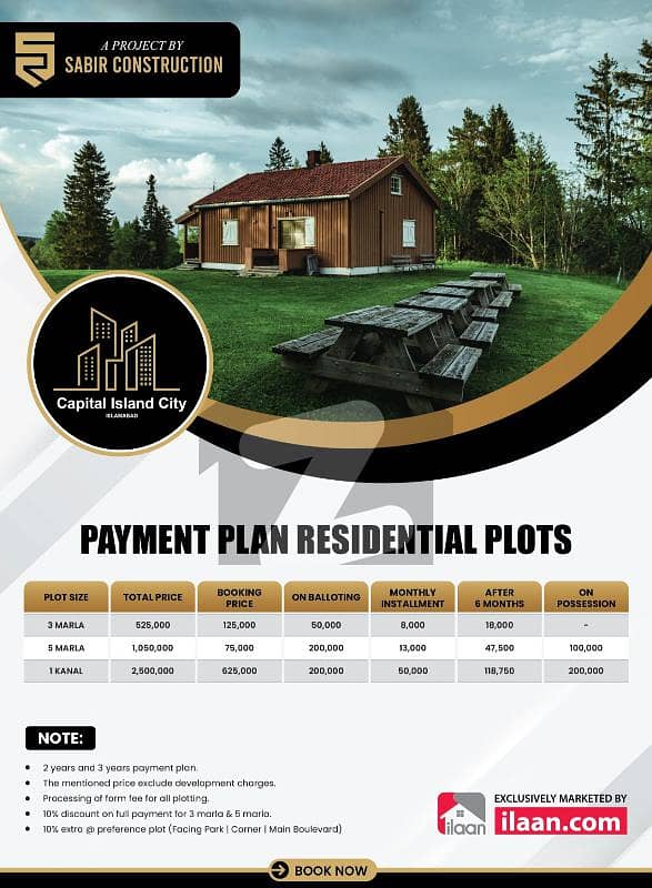 Three Point Five Marla Residential Plot In Capital Island City