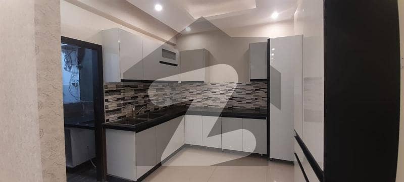 3 Bed Drawing Dining Brand New Corner Flat For Rent In Pechs With Lift Standby Generator Car Parking Gym Play Area And Mosque