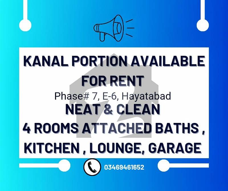 Kanal portion available for rent in Hayatabad Phase 7