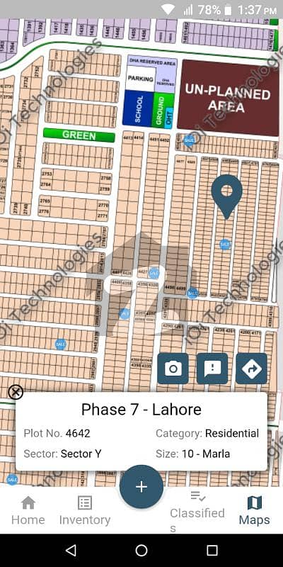Phase 7, Y Block 10 marla plot for sale plot very good location plot no 4642 .