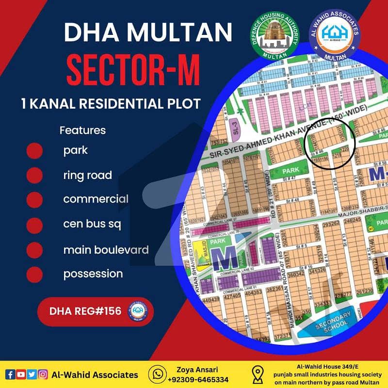 Sector M 1 Kanal residential plot available for sale