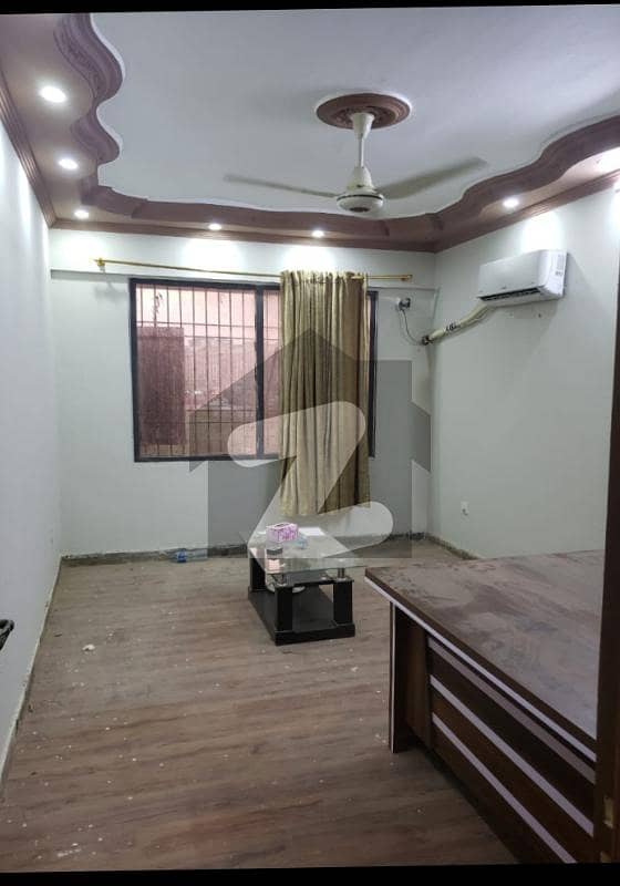 Commercial office available for Rent at Mezzanine floor in Decent Garden block 7 Gulstan-Johar at main University road with washroom and Kitchen size 11x 480 west open
