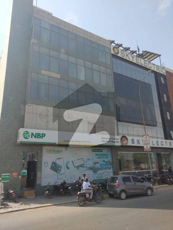 Office For Rent DHA Phase 6 Main Khy Itehad Itehad Commercial Front Entrance With Lift 2nd Floor Bungalows Facing 2 Attached Bath Glass Elevation Building