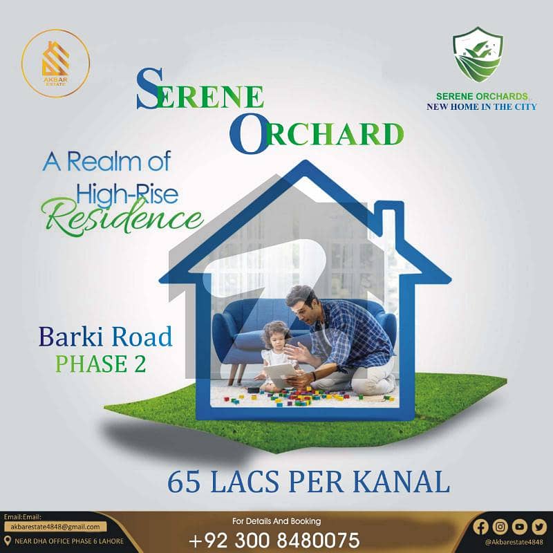 4 Kanal Farm House Land With Flexible Installment Plans In Serene Orchard Barki Road Lahore