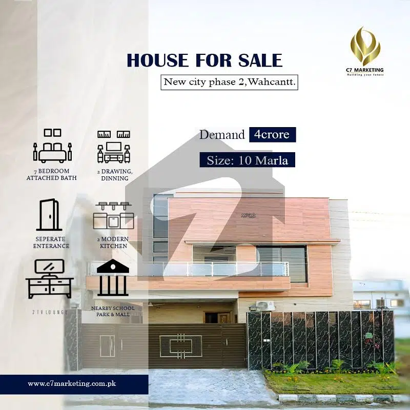 New City Phase 2 H Block 10 Marla Double Storey Luxury Brand New House For Sale