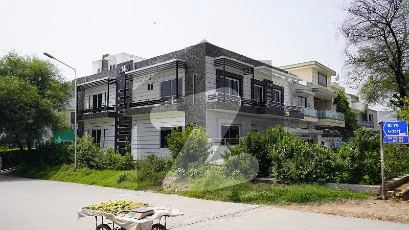 Main Double Road Proper Corner With Extra Land Brand New Modern Luxury 40 X 80 House For Sale In G-13 Islamabad
