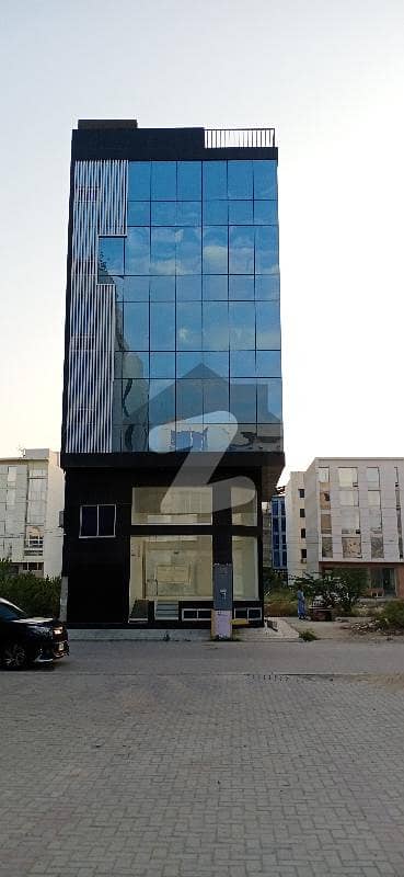 al Murtaza commercial area phase 8 open hall brand new office for rent 3rd floor 1050 sqft with lift Glass Elevation