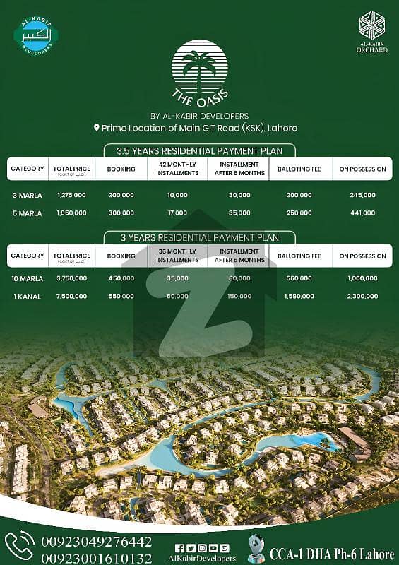 5 Marla Residential Plot File is for Sale in Al Kabir Orchard THE OASIS