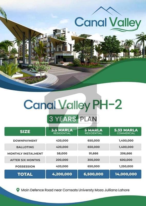 3.5 Marla Plot File for Sale in Canal Valley near Bahria Town Lahore