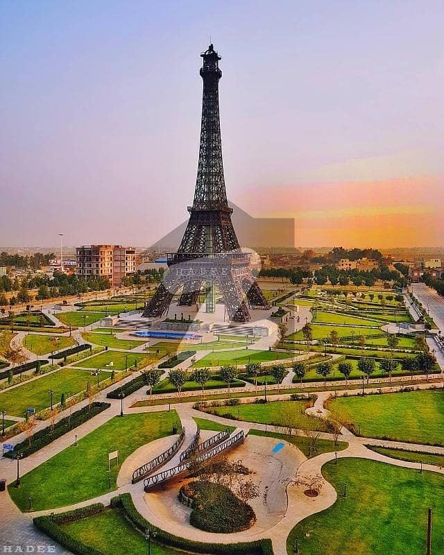 10 Marla Commercial Plot For sale in Johar Block Bahira Town Lahore Facing Eiffel Tower