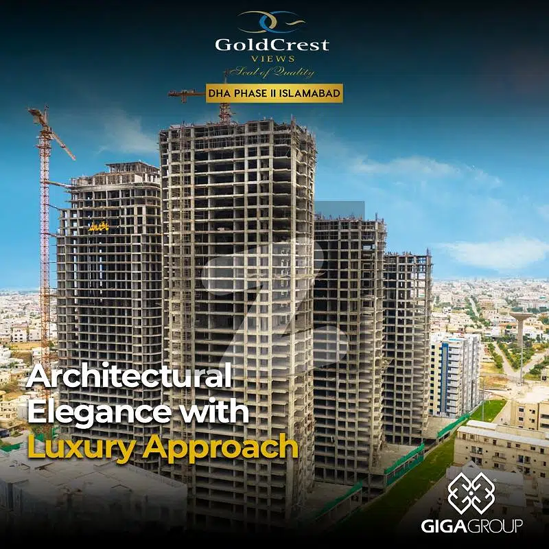 Luxury Two Bedroom Apartment For Sale In Goldcrest Views Near Giga Mall World Trade Center, Defence Residency, DHA Phase 2 Islamabad