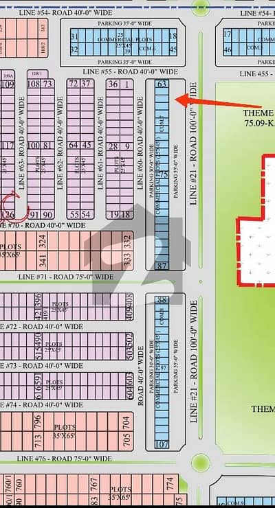 5 Marla Double Side Commercial Plot On Main Boulevard Infront On Theme Park