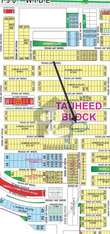10 Marla Plot For Sale Tauheed Block Bahria Town Lahore