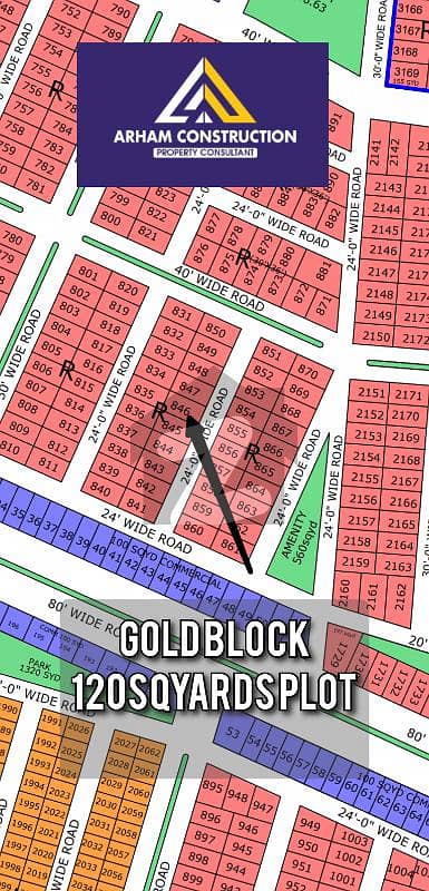 North Town Residency Phase 1 GOLD BLOCK 120sqyards plot