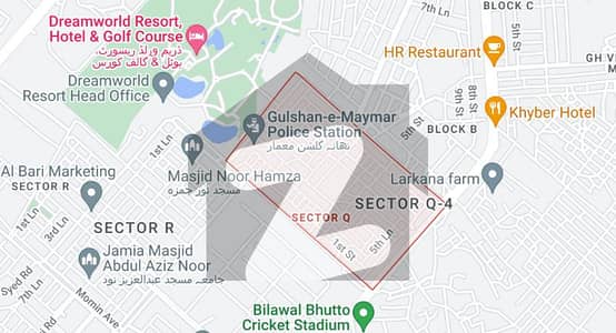 West Open Plot of 120 Sq Yds - Available in Sector Q, Gulshan e Maymar