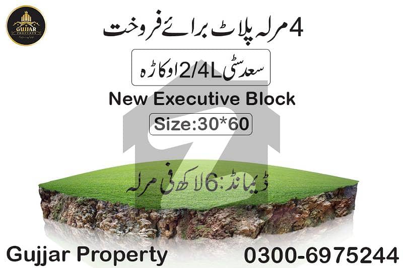 4 Marla Plot For Sale Saad City New Executive Block 2/4L Okara