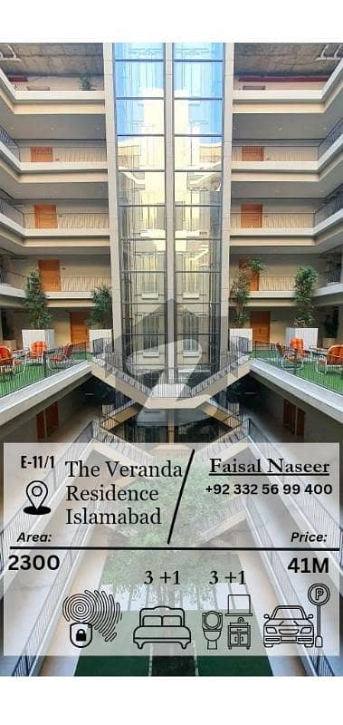 دی ویرینڈا ریزیڈینس ای ۔ 11/1,ای ۔ 11,اسلام آباد میں 3 کمروں کا 10 مرلہ فلیٹ 4.1 کروڑ میں برائے فروخت۔