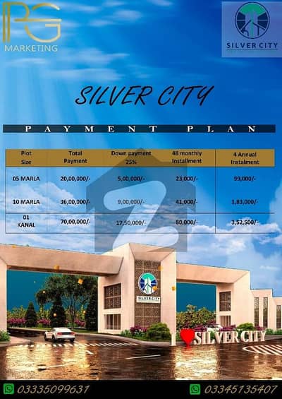 Silver City Plots avilable on Easy instalments and Cash