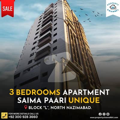 نارتھ ناظم آباد ۔ بلاک ایل نارتھ ناظم آباد,کراچی میں 3 کمروں کا 7 مرلہ فلیٹ 2.85 کروڑ میں برائے فروخت۔