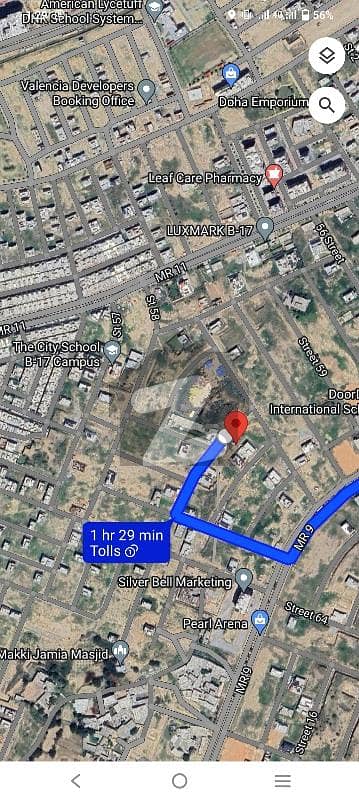 park facing plot for sale with extra land in B17 Islamabad