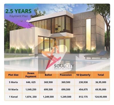 5 Marla Plot in Soul City | 2.5-Year Instalment Plan