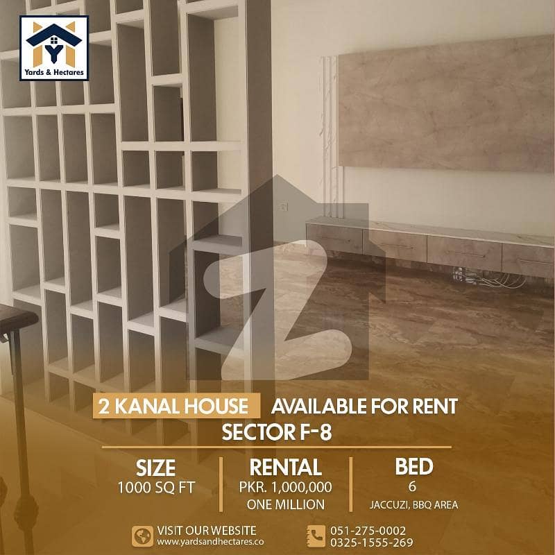 2 kanal beautiful house for rent in F-8