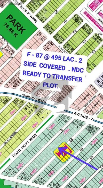 2 Side Cover Dp Pole Clear Sial Estate Offers . F - 87 . Ndc Ready To Transfer Plot For Sale .