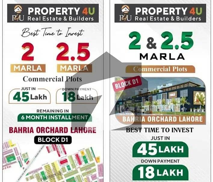 6 Months Time 18 Lac Down Payment 2.5 Marla Commercial Plot For Sale In D Ext Open Form