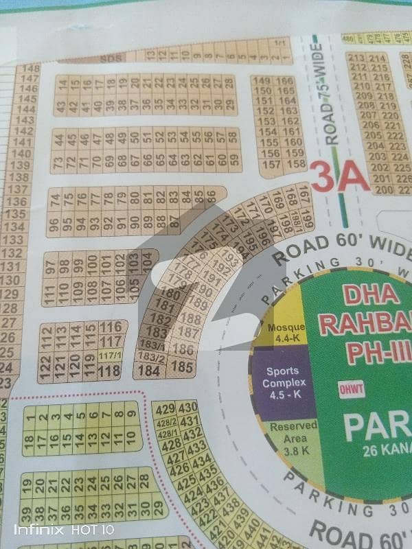 DHA Rahbar Sector-3 Block A corner plot with excess land paid possession area ideal location