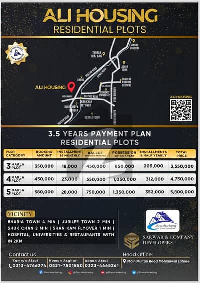 3 Marla LDA Approved Plots on 3.5 Year Easy instalments Near To Bahria Town Lahore