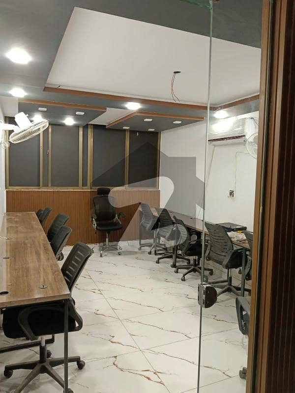 SEMI FURNISHED OFFICE IS AVAILABLE ON THE RENT IN THE COMMERCIAL BUILDING AT MAIN SHAHRE E FAISAL