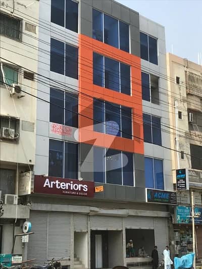 Office For Rent On Main Road With Lift Front Enterance Glass Elevation