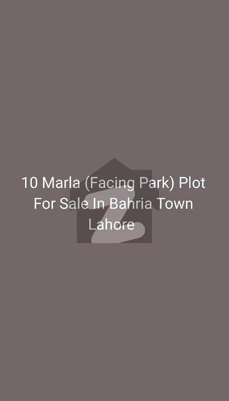10 Marla Plot (Facing Park) for Sale in Tauheed Block Bahria Town Lahore