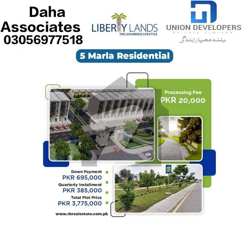 Liberty Lands Lahore 5 Marla Residential Plots for Sale