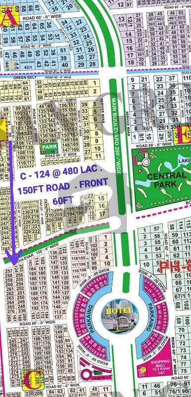 Facing 150Ft Road Front 60Ft Sial Estate Offers . C - 124 . Top Location Plot For Sale . All Dimensions Available . Near Big Park .
